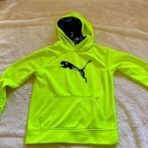 Boys Puma hoodie size 8 neon yellow